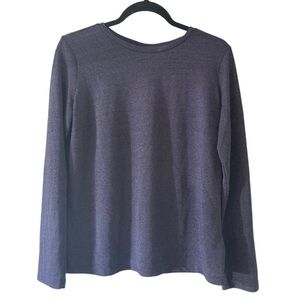 Reiss Milly Long sleeve Faux Button back Top in Blue
